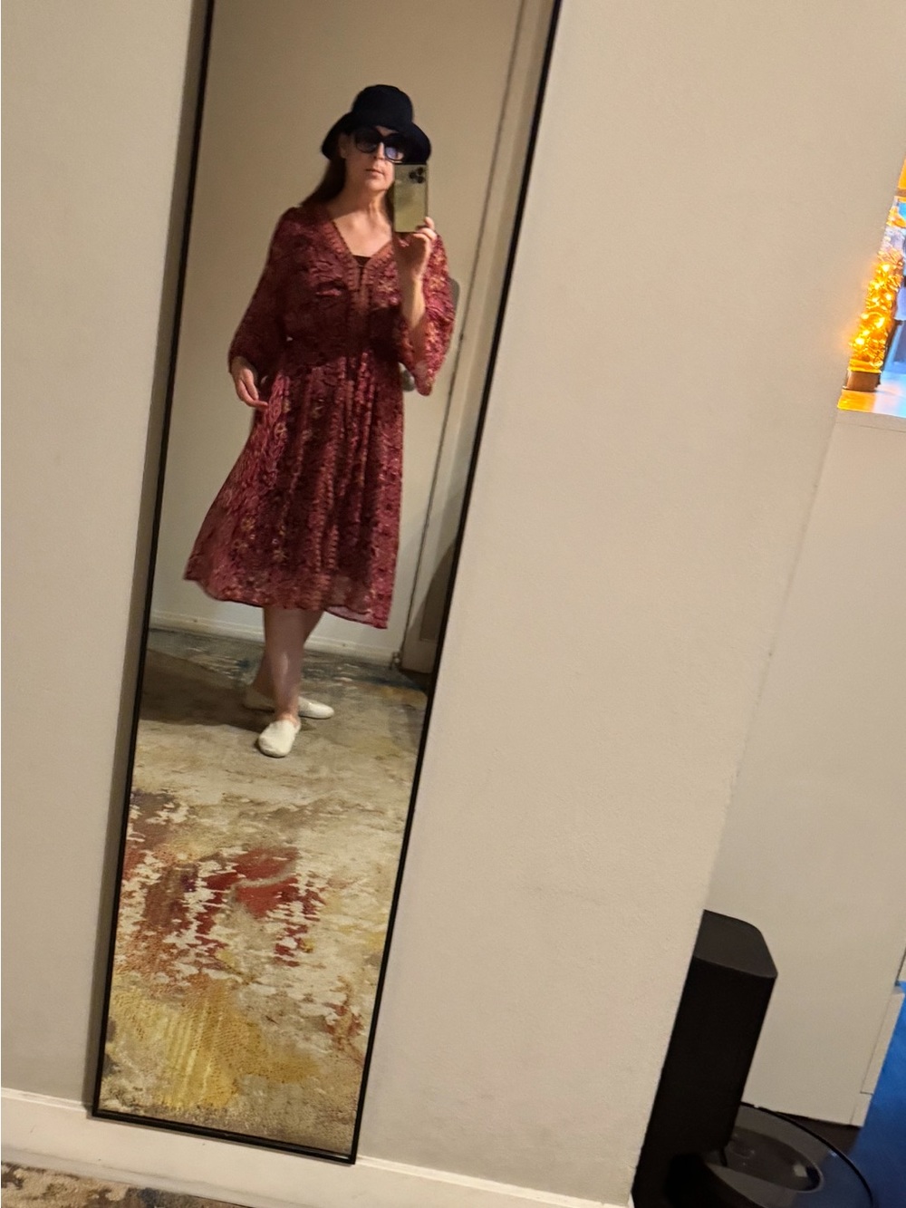 Marks & Spencer Burgundy Midi Dress Indigo collection from Europe